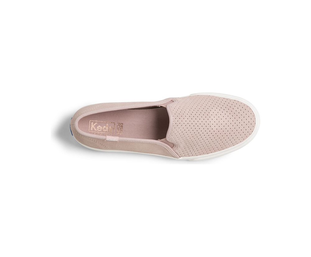 Slip Ons Keds Femme Rose - Double Decker Perf Suede - 326-GLTXKE